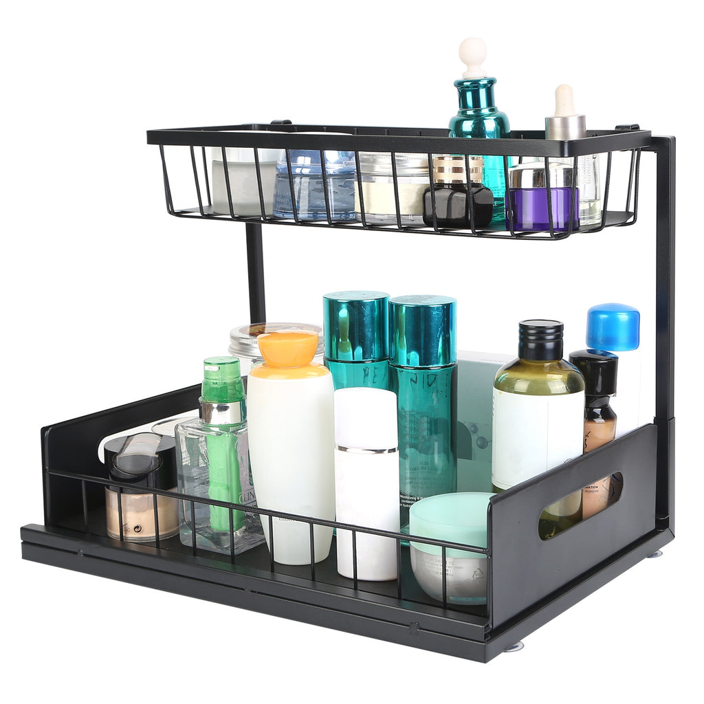 2-Tier Under Sink Organizer with Pull-Out Drawer