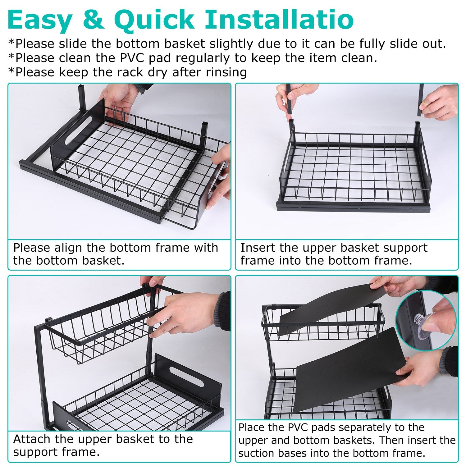 2-Tier Under Sink Organizer with Pull-Out Drawer