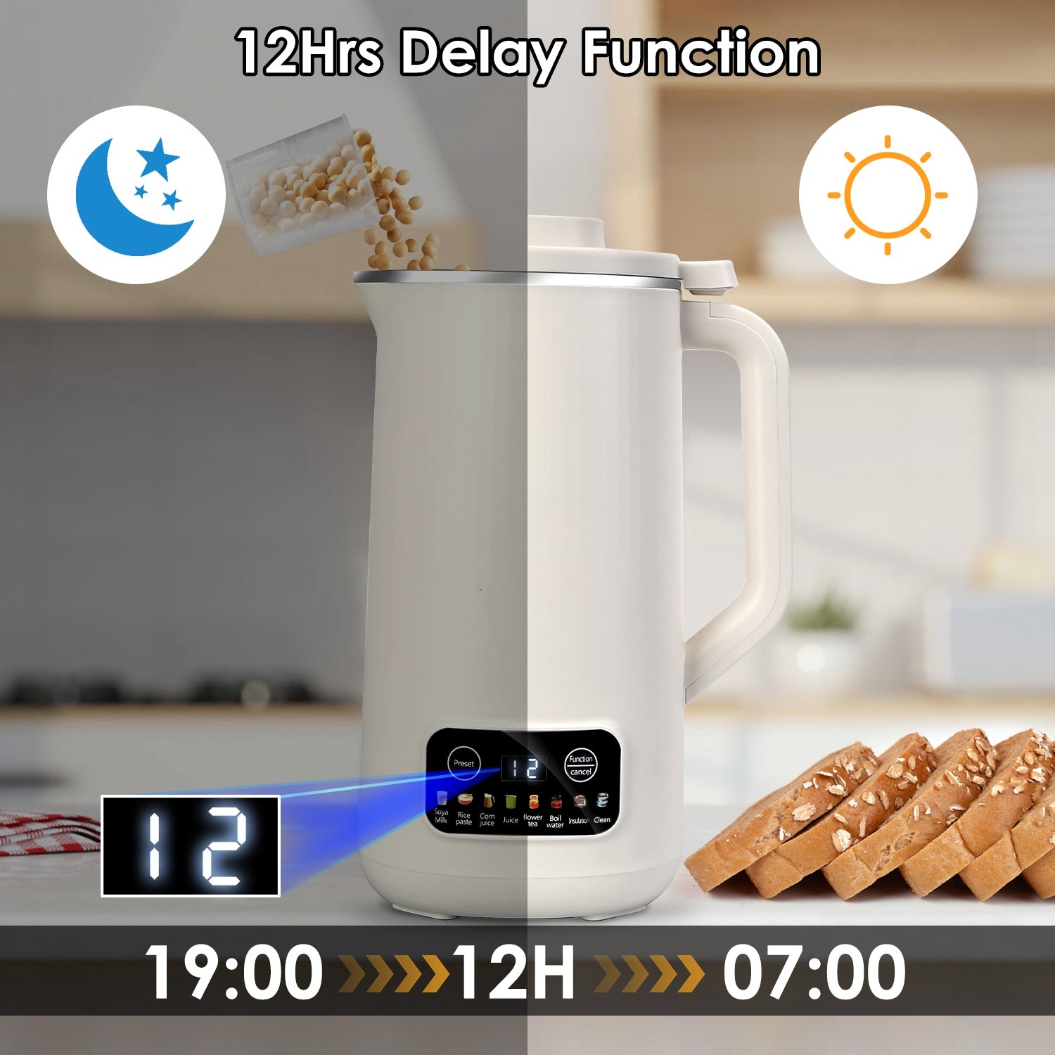 27 oz Nut Milk Maker - 8-in-1, 12-Hour Delay, Self-Cleaning