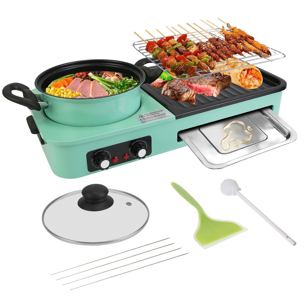 3-in-1 Electric Hot Pot & Grill - 1600W Korean BBQ Combo