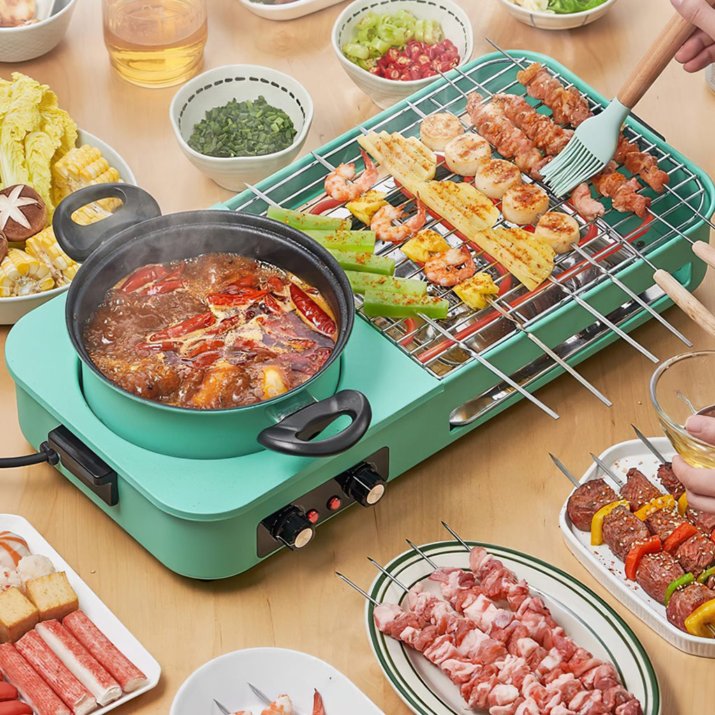 3-in-1 Electric Hot Pot & Grill - 1600W Korean BBQ Combo