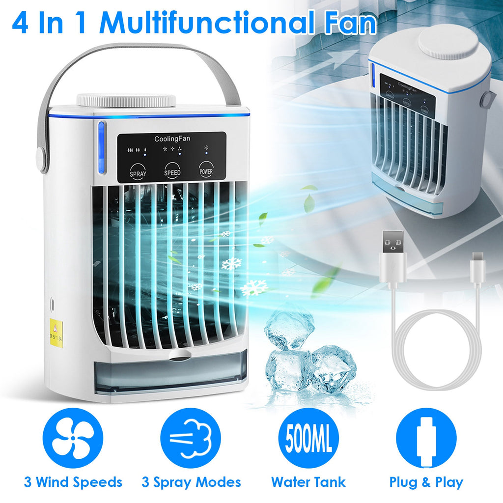4-in-1 Evaporative Air Cooler Fan - Mist, Humidifier, USB