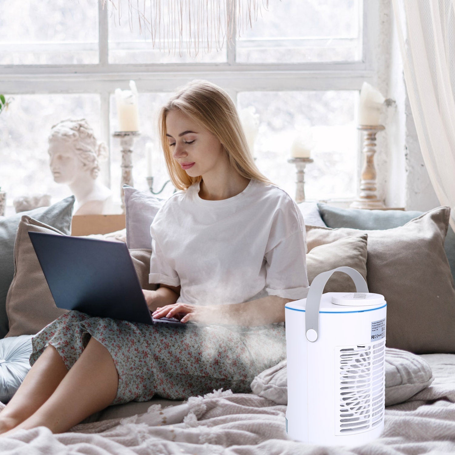4-in-1 Evaporative Air Cooler Fan - Mist, Humidifier, USB