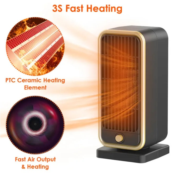 500W Portable Electric Space Heater - Compact & Quiet