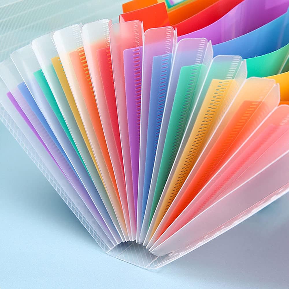 Accordion File Organizer - 13-Pocket A4 Rainbow Expanding File Folder