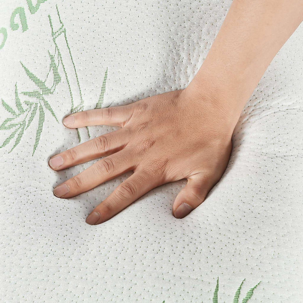Bamboo Memory Foam Pillow - Hypoallergenic, Washable Cover