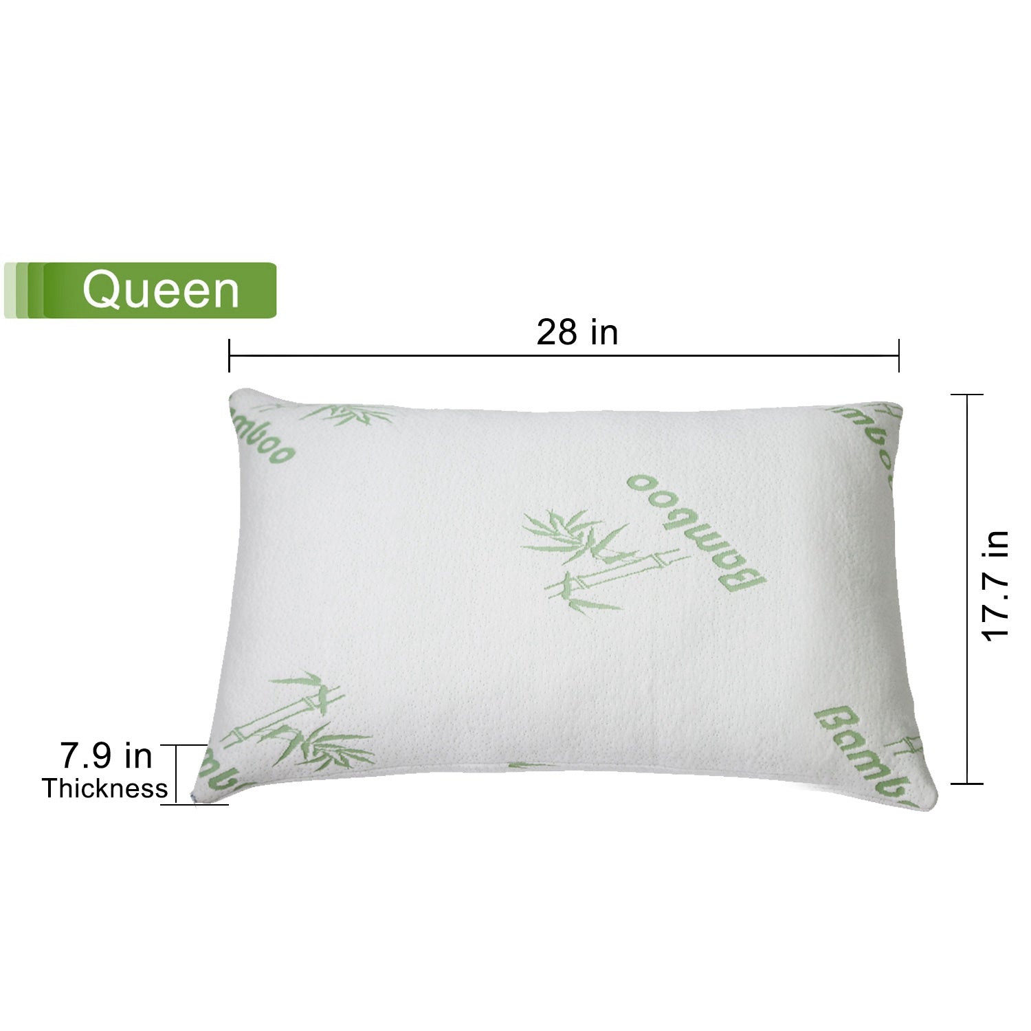 Bamboo Memory Foam Pillow - Hypoallergenic, Washable Cover