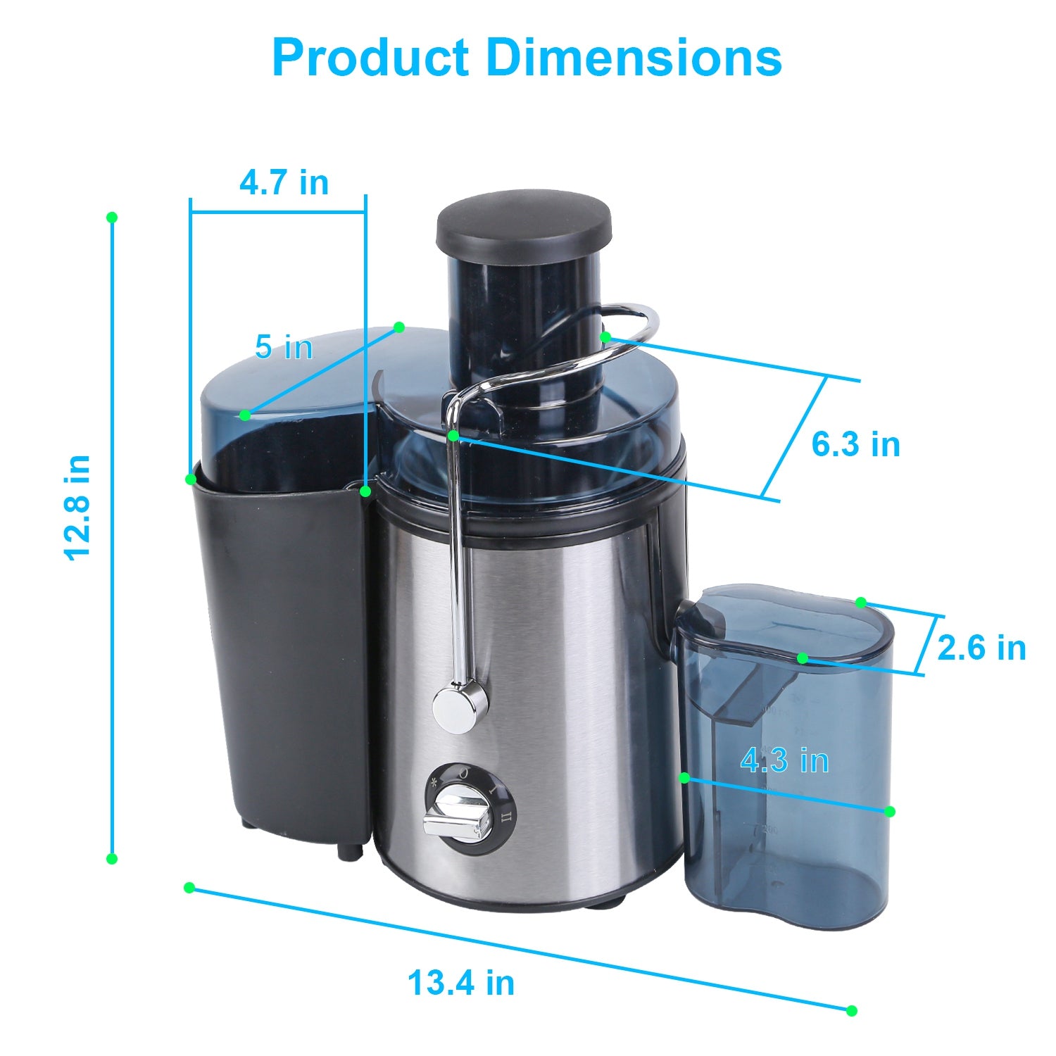 Centrifugal Juicer - 2 Speeds, Wide Feed Chute, 54oz Pulp Cup