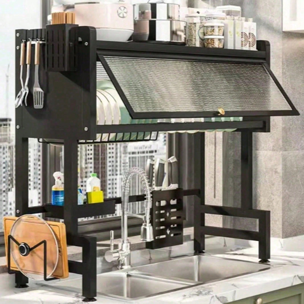 Double Tier Dish Draining Rack - Kitchen Sink Organizer
