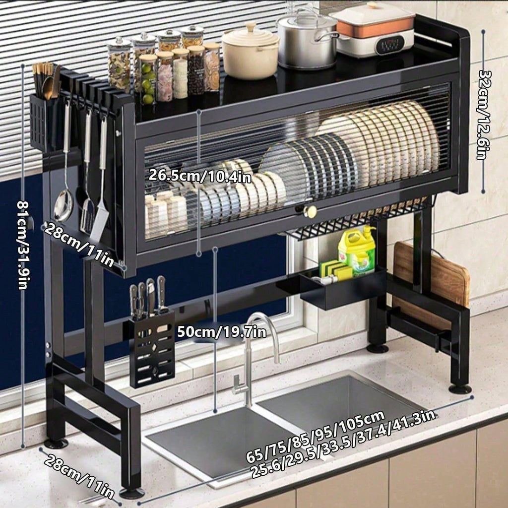 Double Tier Dish Draining Rack - Kitchen Sink Organizer