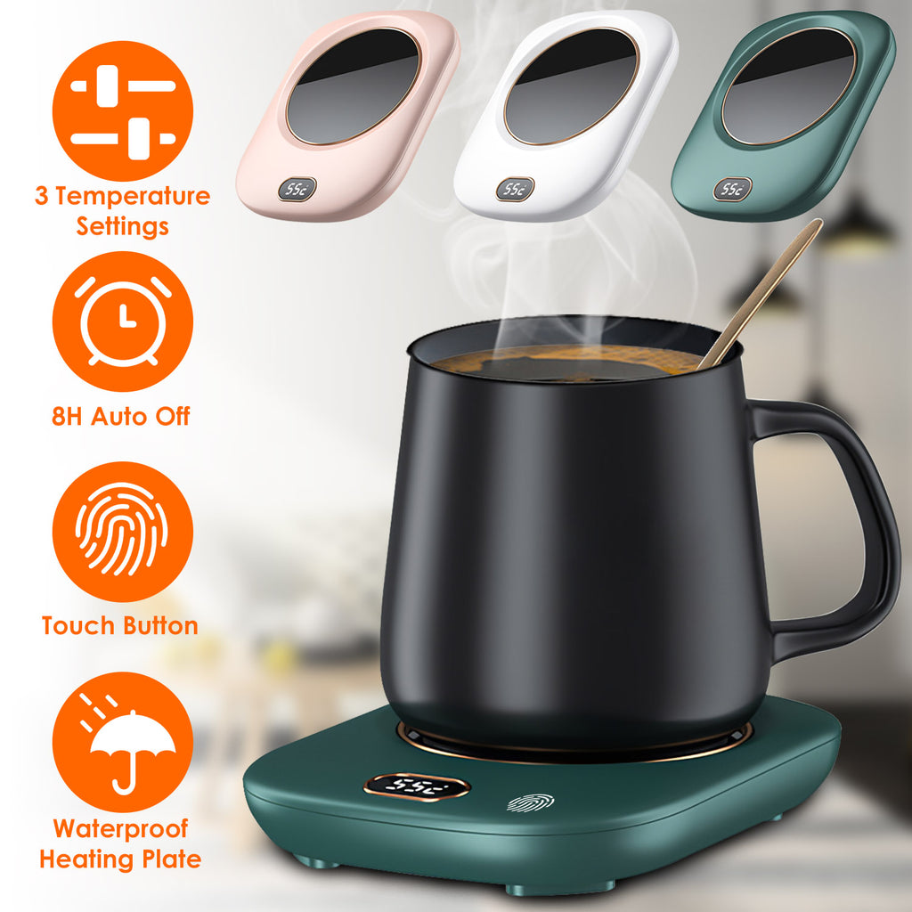 Electric Mug Warmer for Desk - 3 Temps, Auto Shut-Off, USB