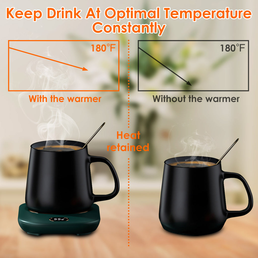 Electric Mug Warmer for Desk - 3 Temps, Auto Shut-Off, USB