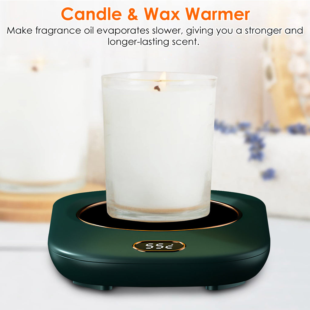 Electric Mug Warmer for Desk - 3 Temps, Auto Shut-Off, USB