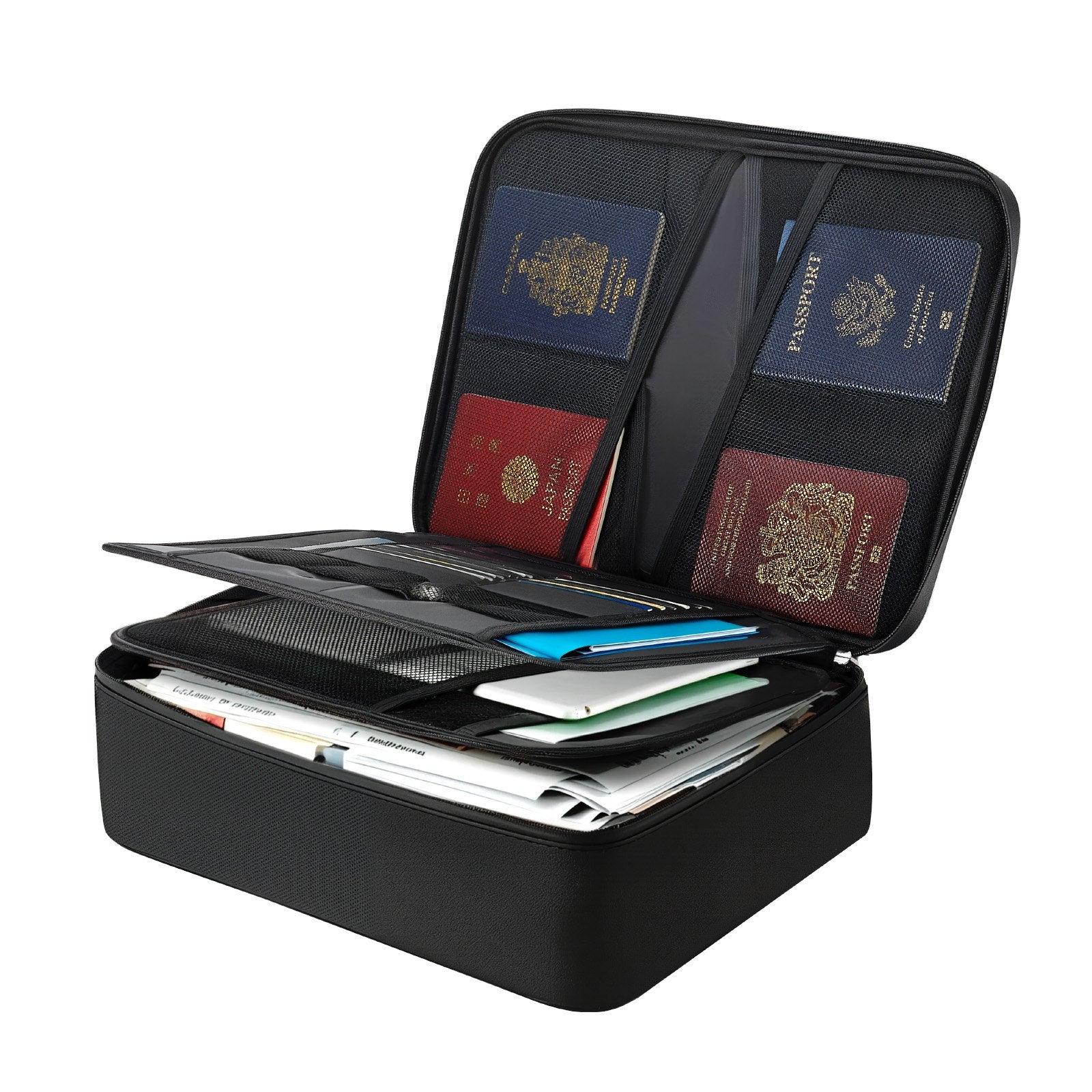 Fireproof Document Box - Waterproof & Lockable File Storage Organizer, 1832°F Rated