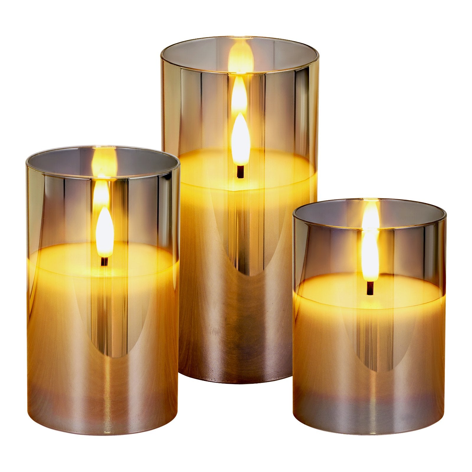 Flameless LED Candles Set of 3 - Remote Control, Battery Operated