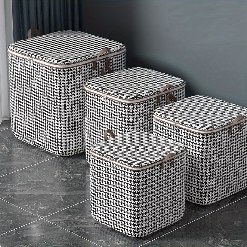 Foldable Storage Bags Set of 3 - 100L 140L 180L Houndstooth