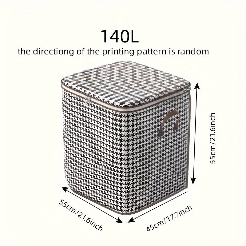 Foldable Storage Bags Set of 3 - 100L 140L 180L Houndstooth