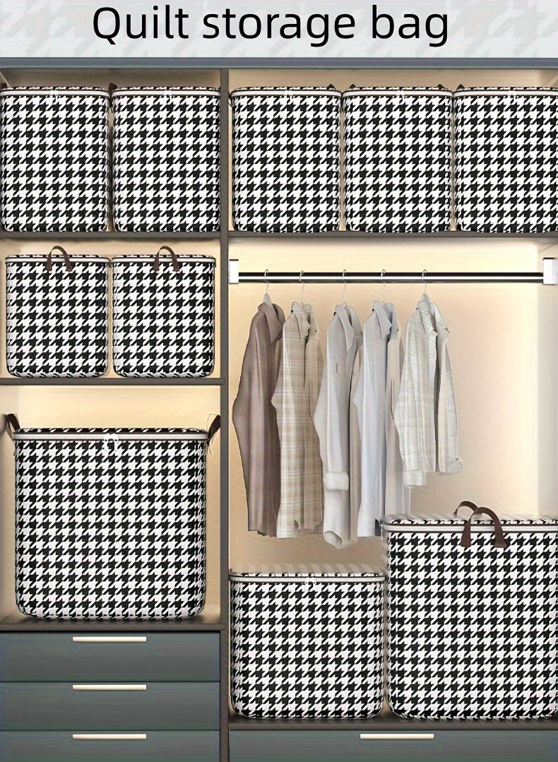 Foldable Storage Bags Set of 3 - 100L 140L 180L Houndstooth