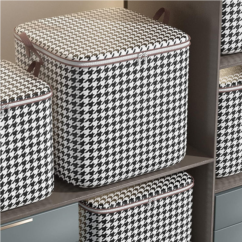 Foldable Storage Bags Set of 3 - 100L 140L 180L Houndstooth
