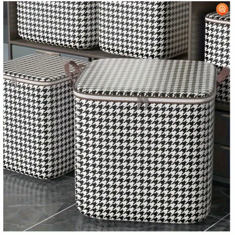 Foldable Storage Bags Set of 3 - 100L 140L 180L Houndstooth