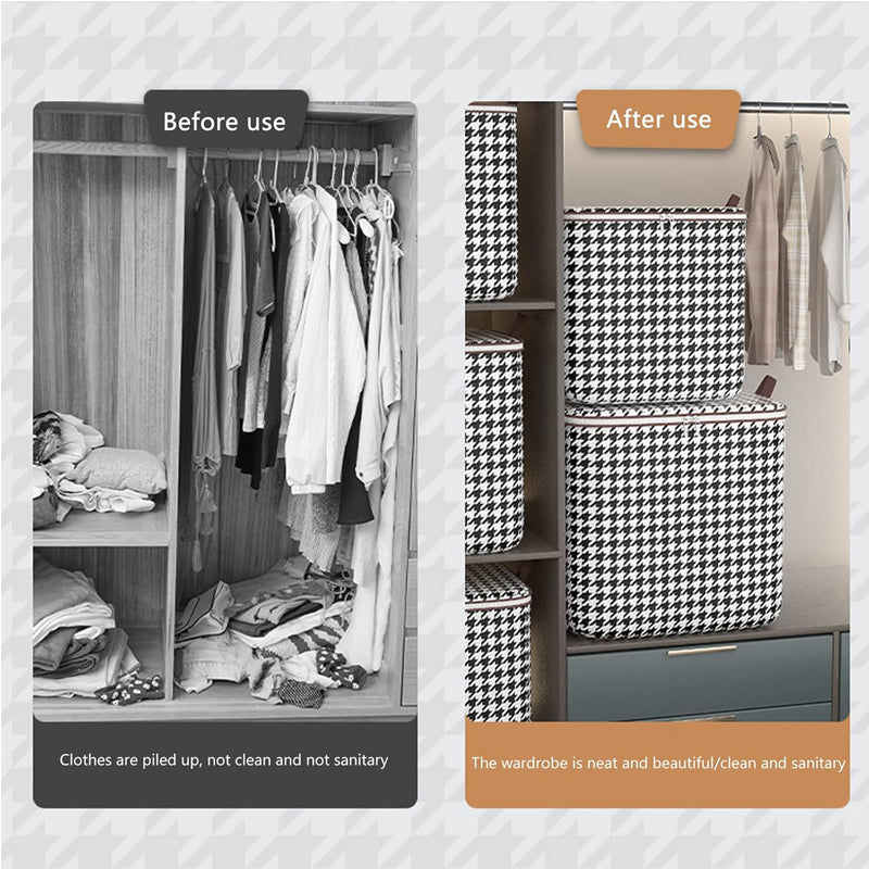 Foldable Storage Bags Set of 3 - 100L 140L 180L Houndstooth