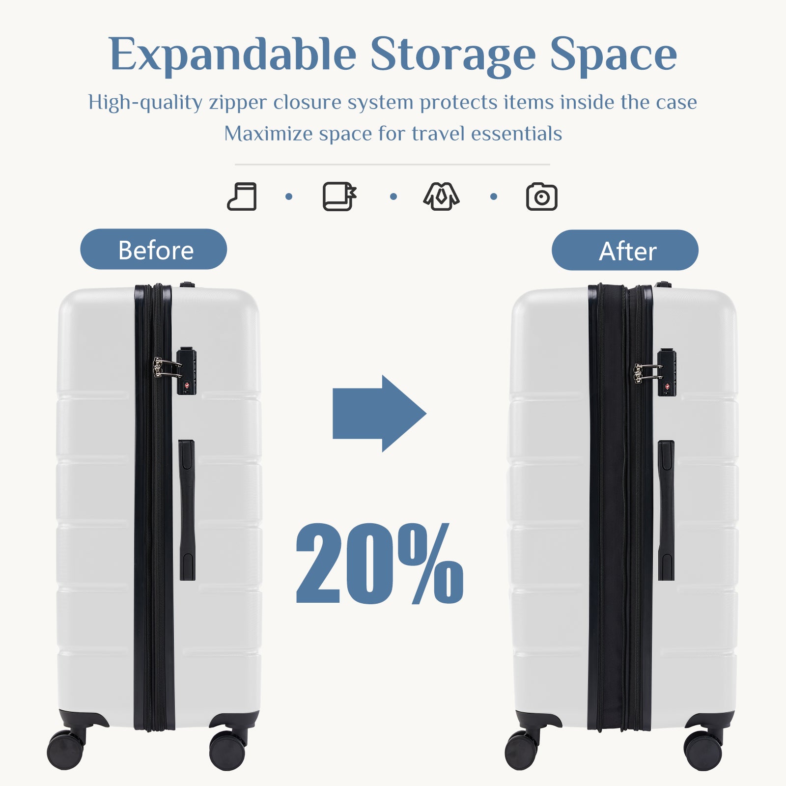 Hardshell Spinner Luggage Set - TSA Lock, 360° Wheels