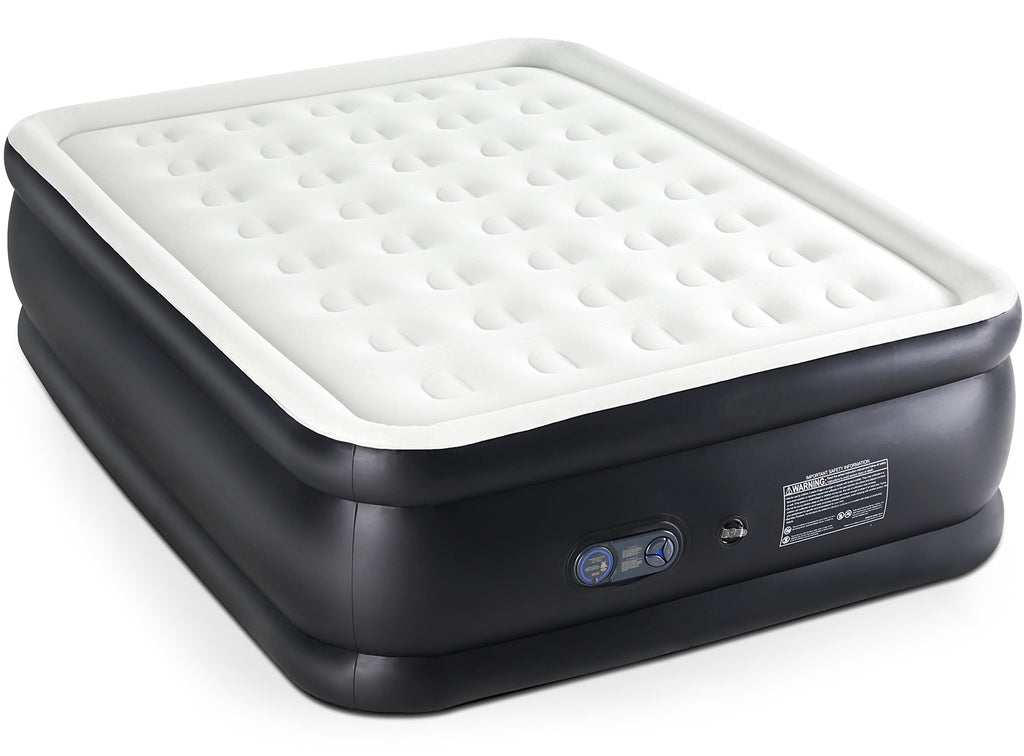 Inflatable Air Mattress with Built-In Pump - Double Height