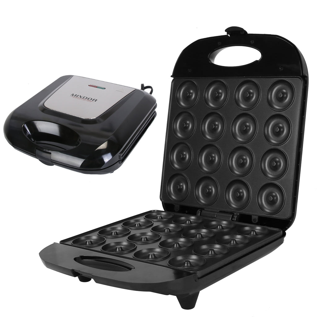 Mini Donut Maker - 16-Hole, 1400W Double-Side Heating
