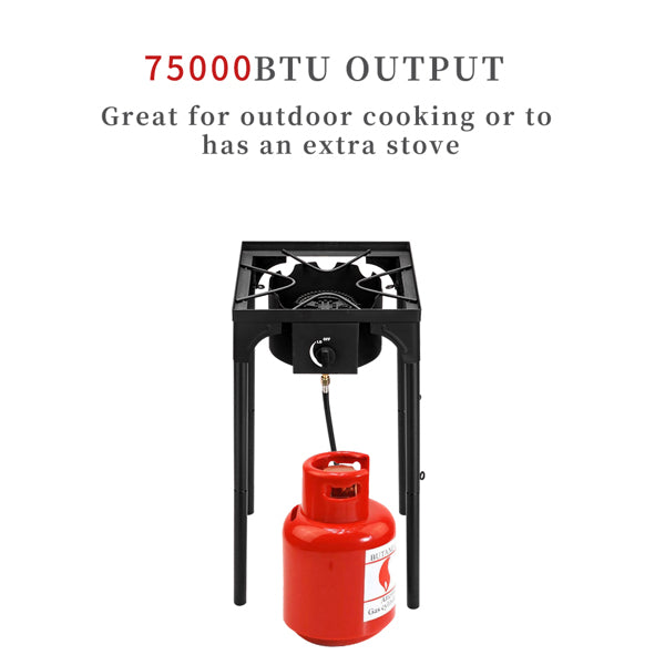 Outdoor Propane Burner - 75,000 BTU Cast Iron Single Burner