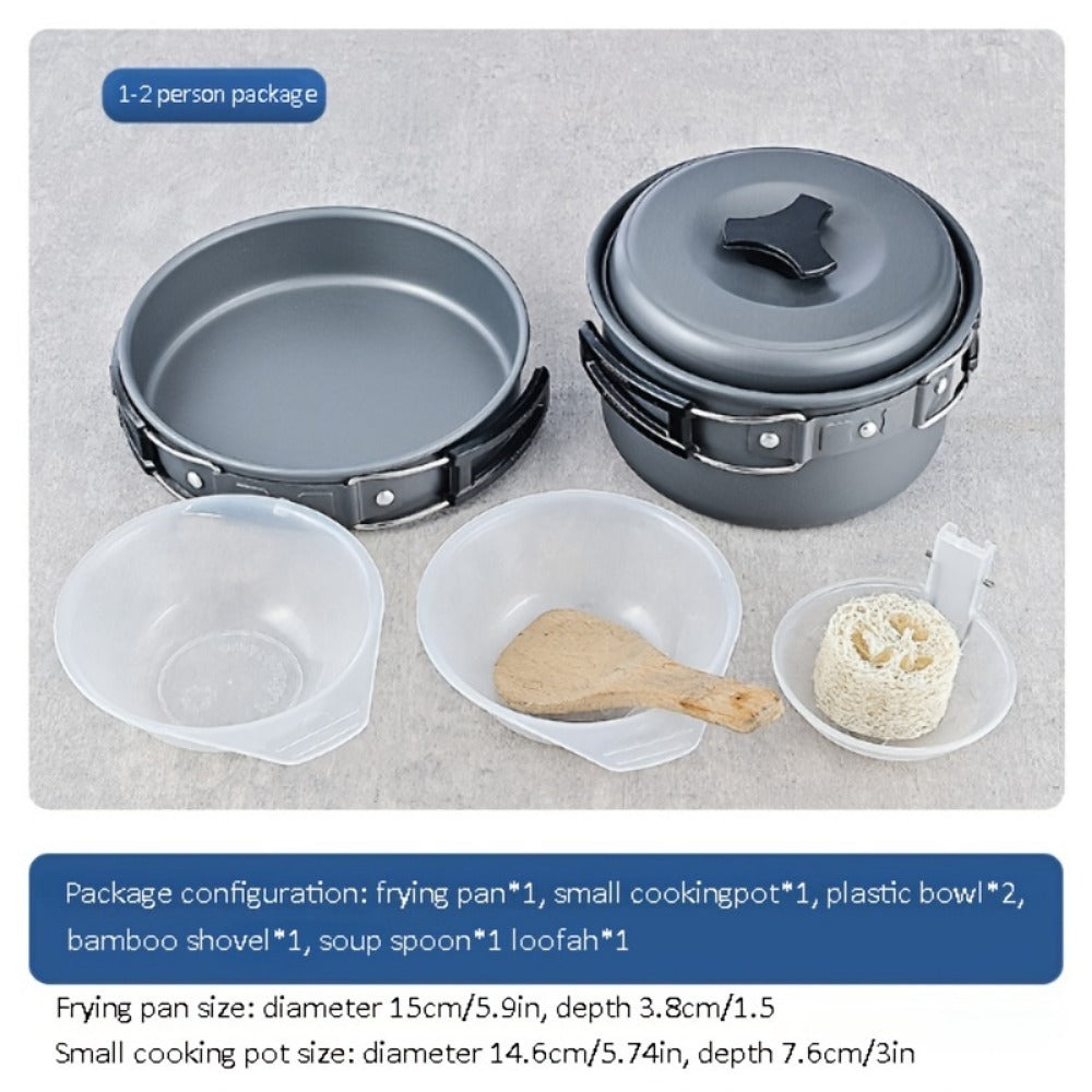 Portable Camping Cookware Set - Folding Pot for 1-3 People
