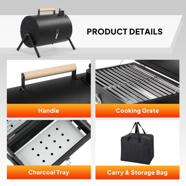 Portable Charcoal Grill - Double-Sided BBQ with Carry Bag