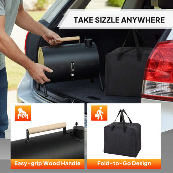 Portable Charcoal Grill - Double-Sided BBQ with Carry Bag