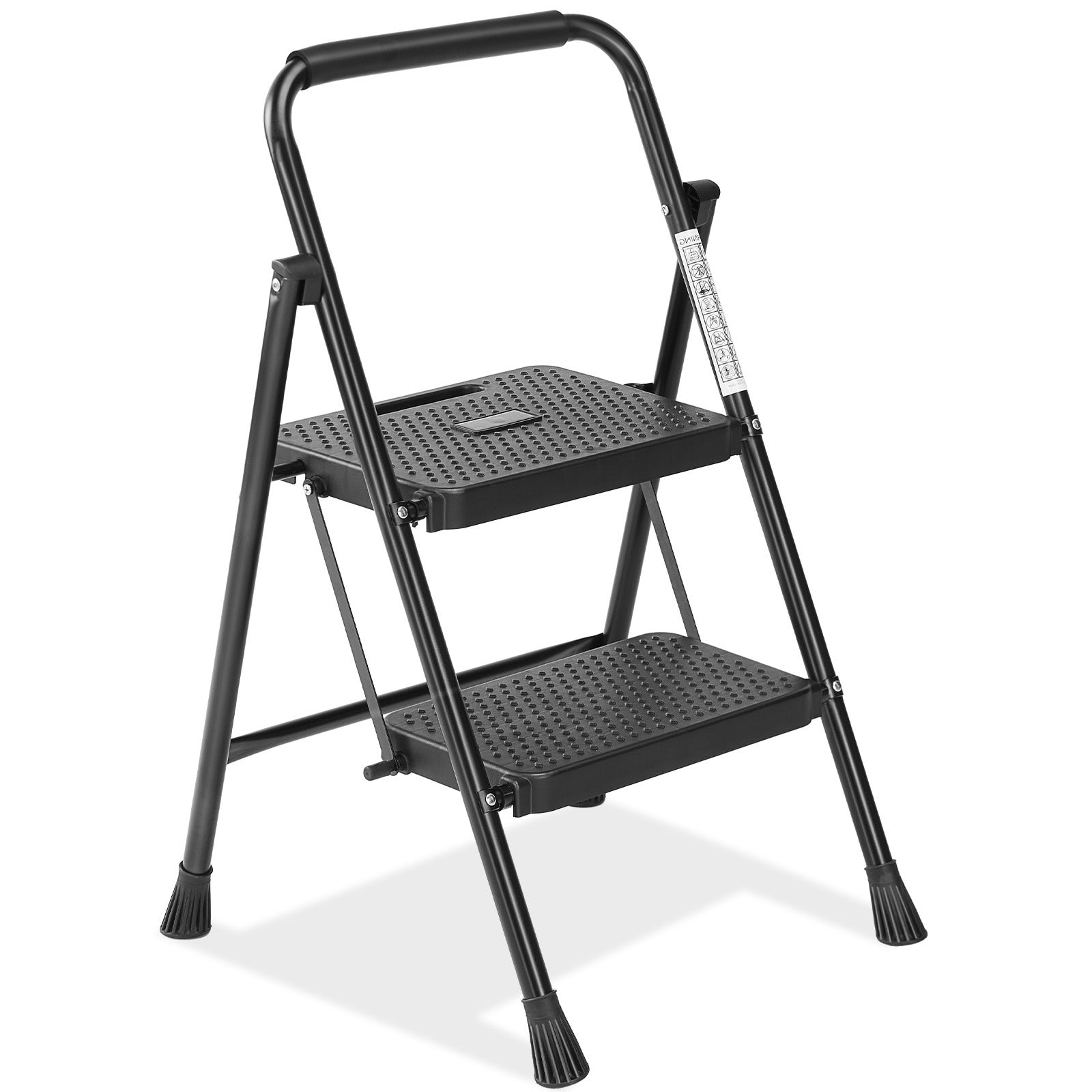 Portable Folding Step Ladder - 2 & 3-Step with Safety Buckle