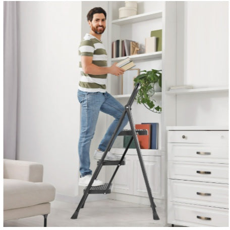 Portable Folding Step Ladder - 2 & 3-Step with Safety Buckle