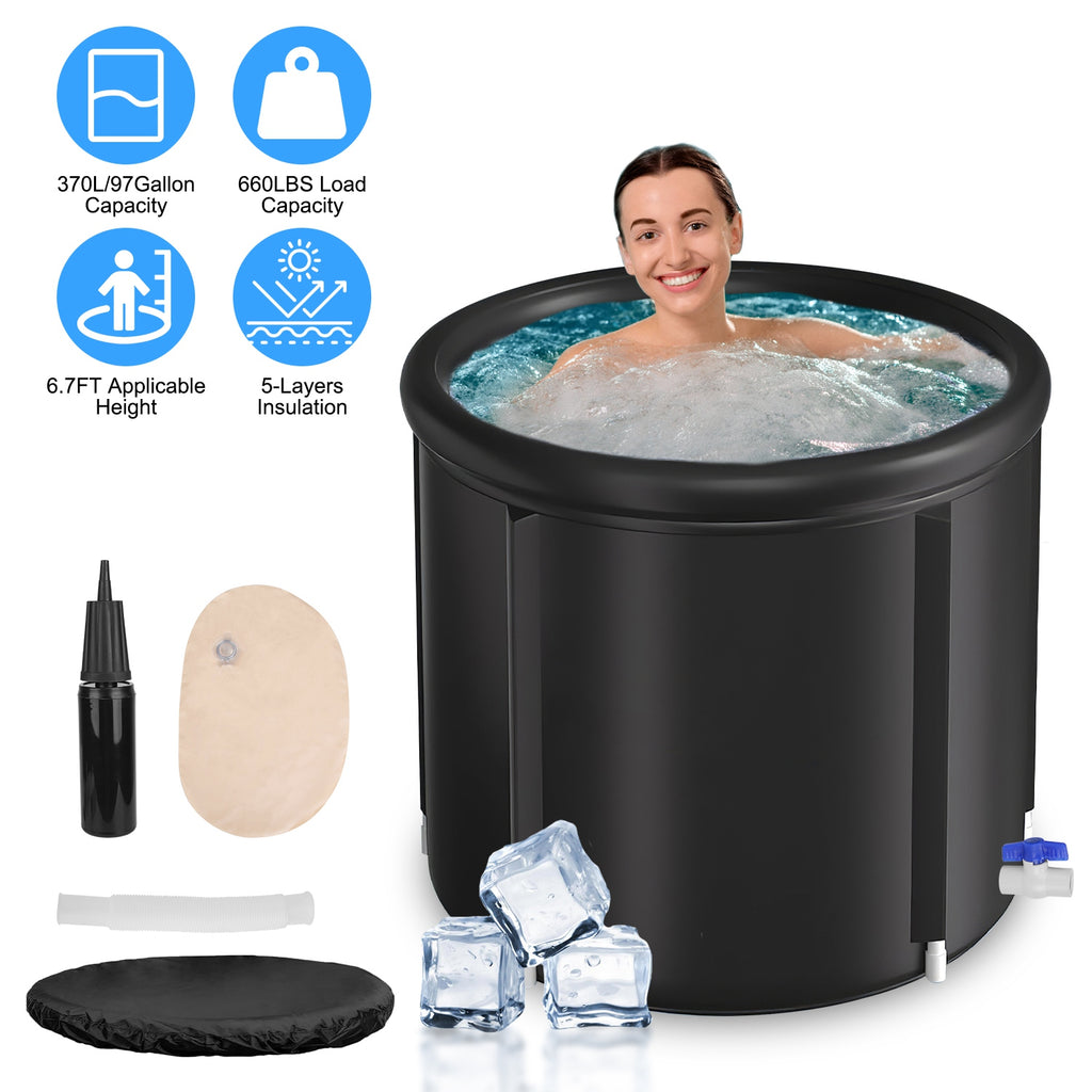 Portable Ice Bath Tub - 97 Gallon Cold Plunge with Cover
