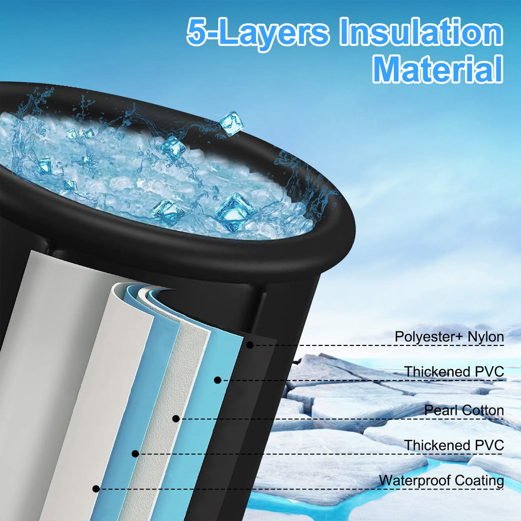 Portable Ice Bath Tub - 97 Gallon Cold Plunge with Cover