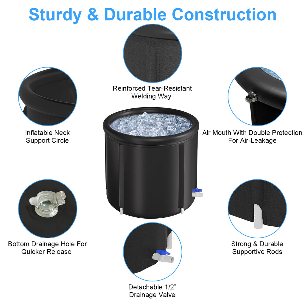 Portable Ice Bath Tub - 97 Gallon Cold Plunge with Cover