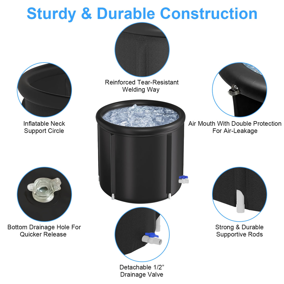 Portable Ice Bath Tub - 97 Gallon Cold Plunge with Cover