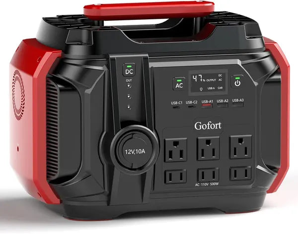 Portable Power Station 540Wh - 6 AC Outlets, Solar Ready