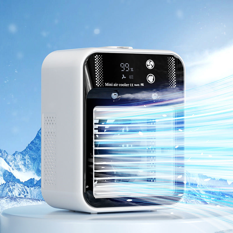 Portable USB Air Cooler Fan with Mist - Personal Space Cooler