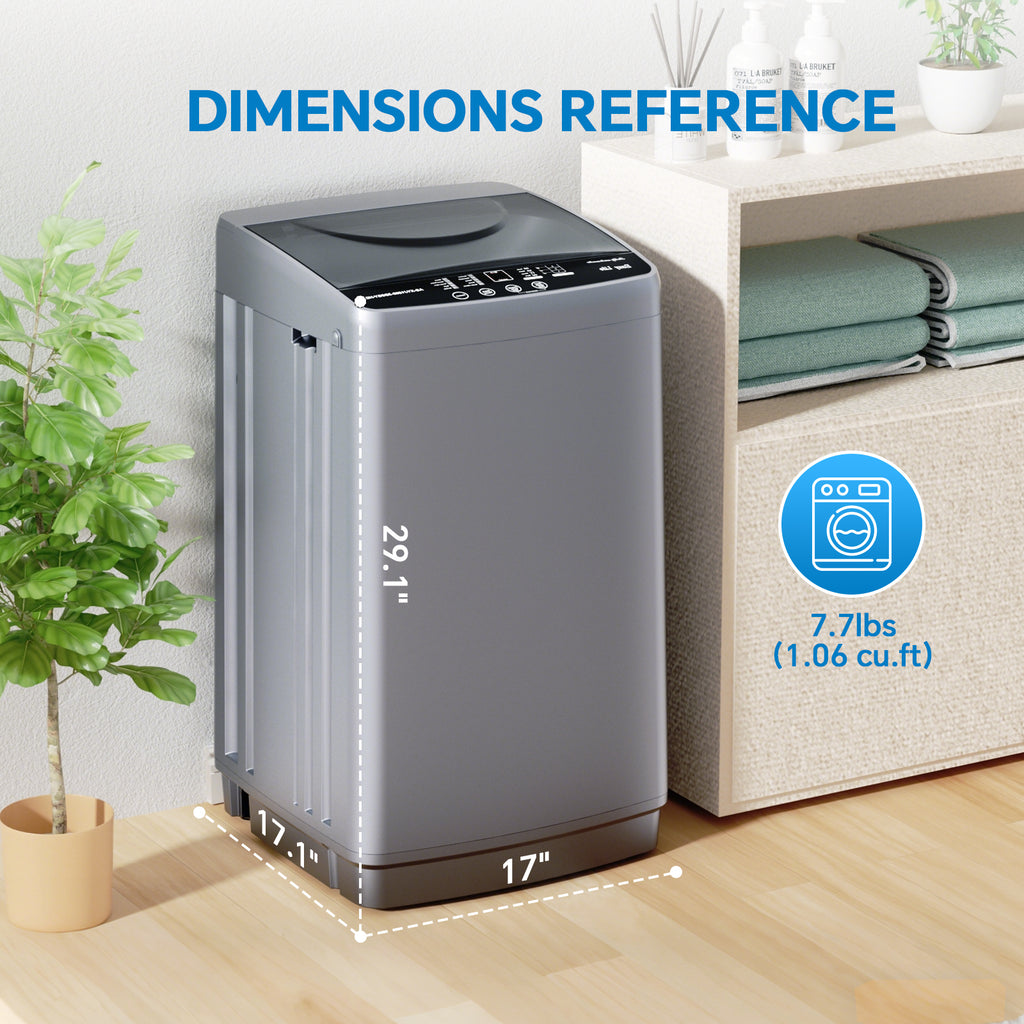 Portable Washing Machine - 7.7 lb Capacity, 10 Modes with Delayed Start
