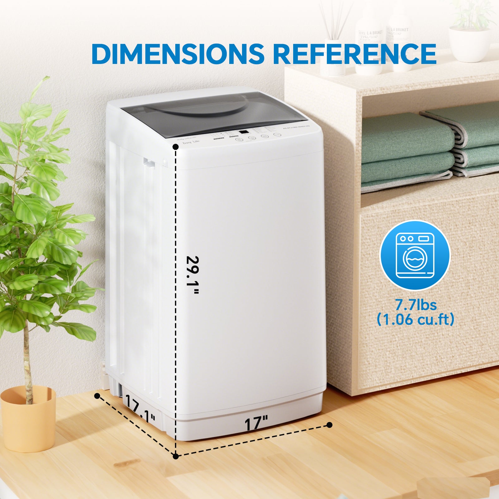 Portable Washing Machine - 7.7 lb Capacity, 10 Modes with Delayed Start
