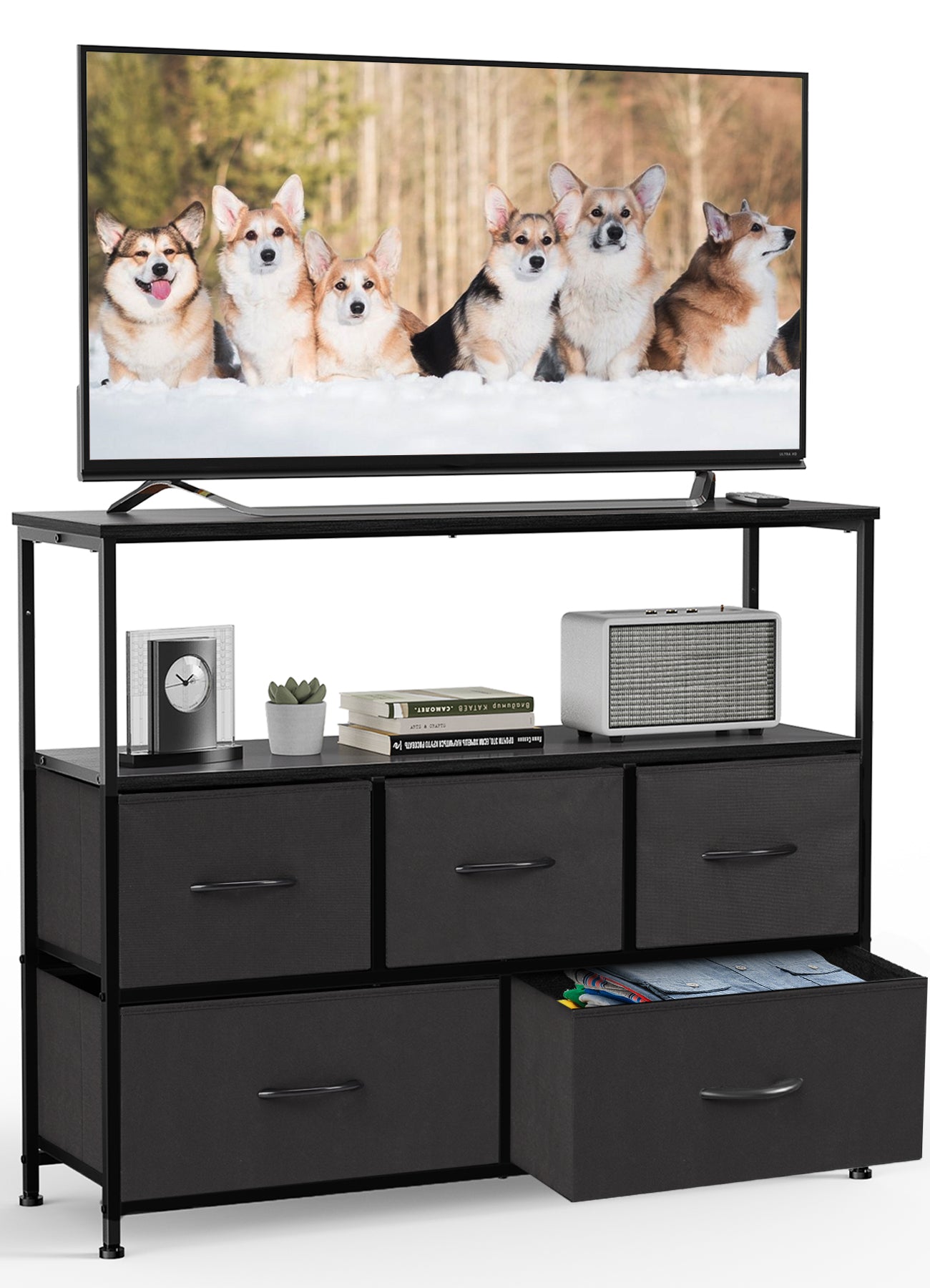 Tall Fabric Dresser with Drawers - Freestanding Storage Tower