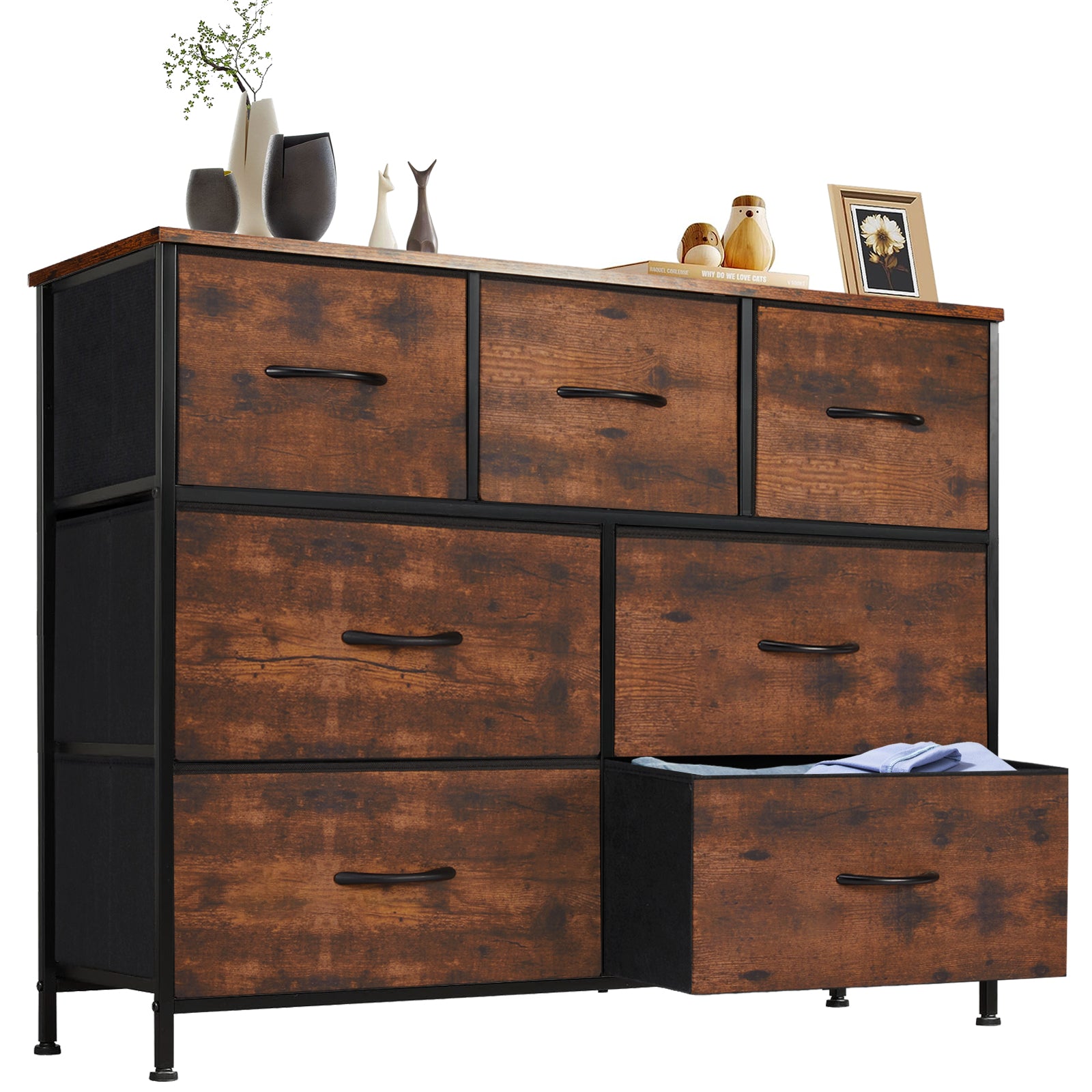 Tall Fabric Dresser with Drawers - Freestanding Storage Tower