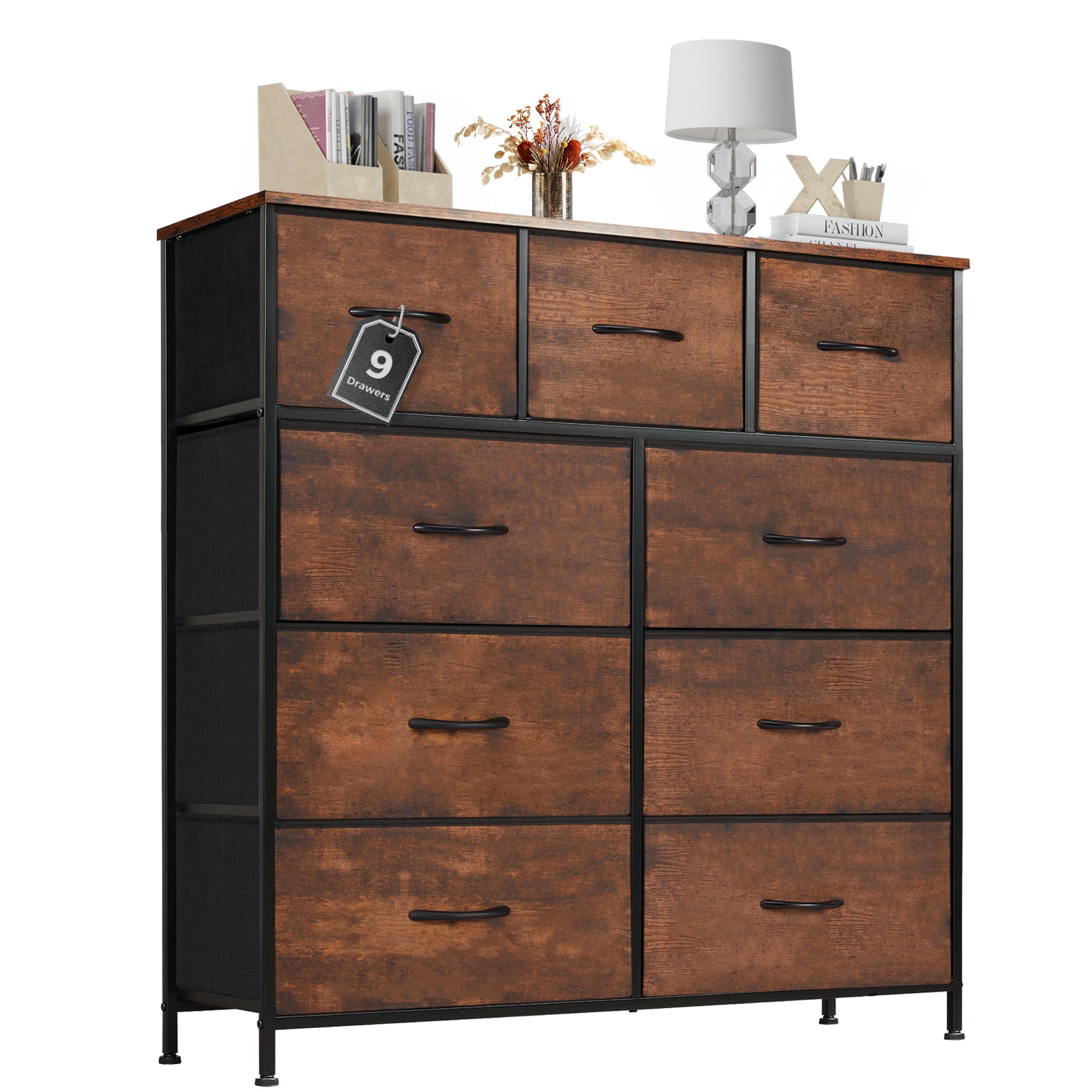 Tall Fabric Dresser with Drawers - Freestanding Storage Tower