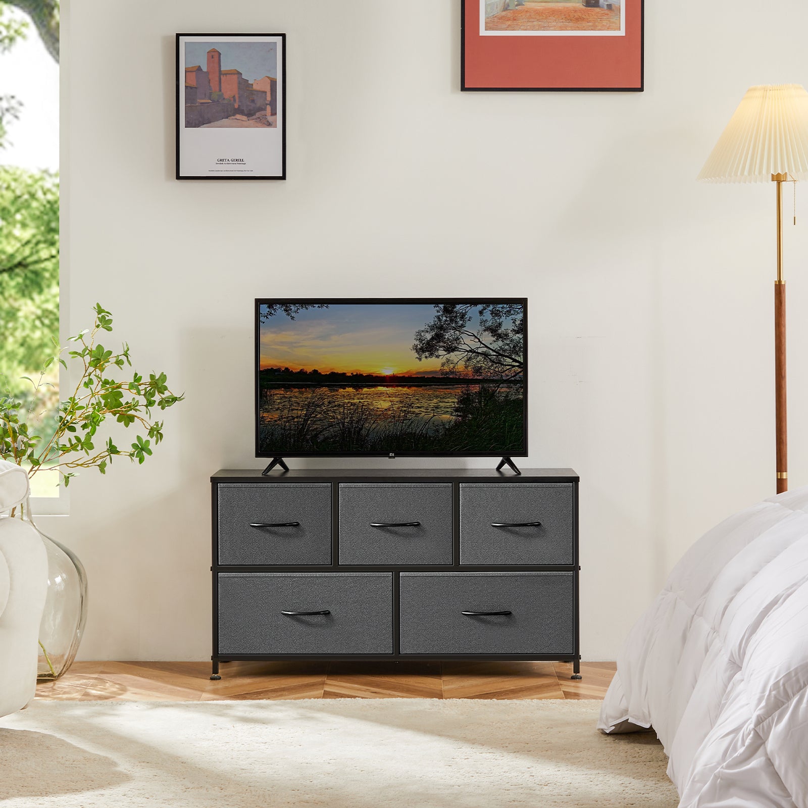 Tall Fabric Dresser with Drawers - Freestanding Storage Tower