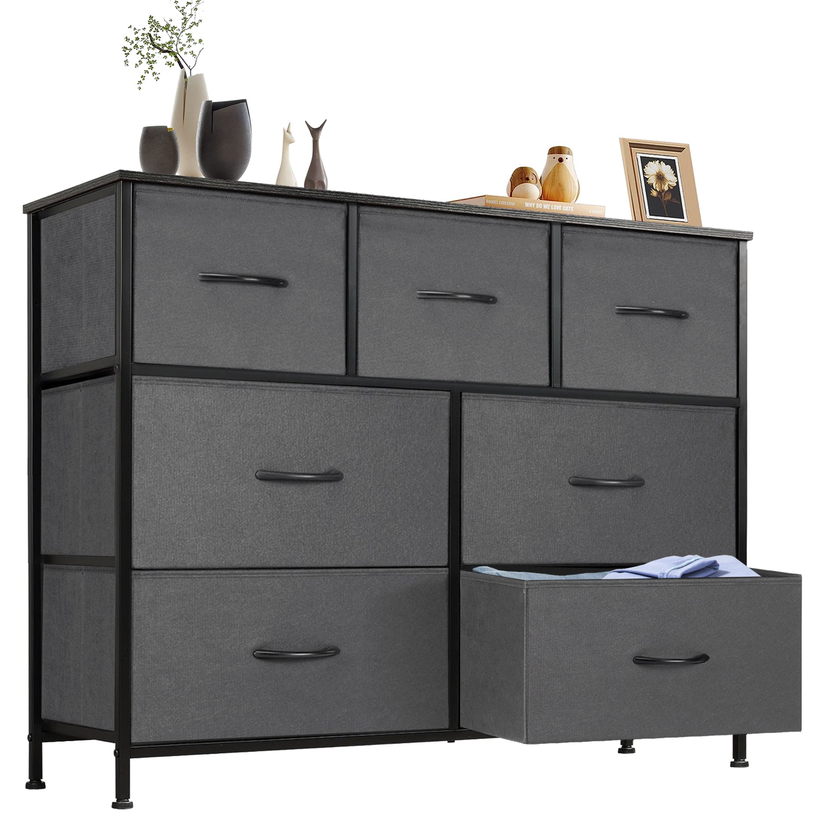 Tall Fabric Dresser with Drawers - Freestanding Storage Tower