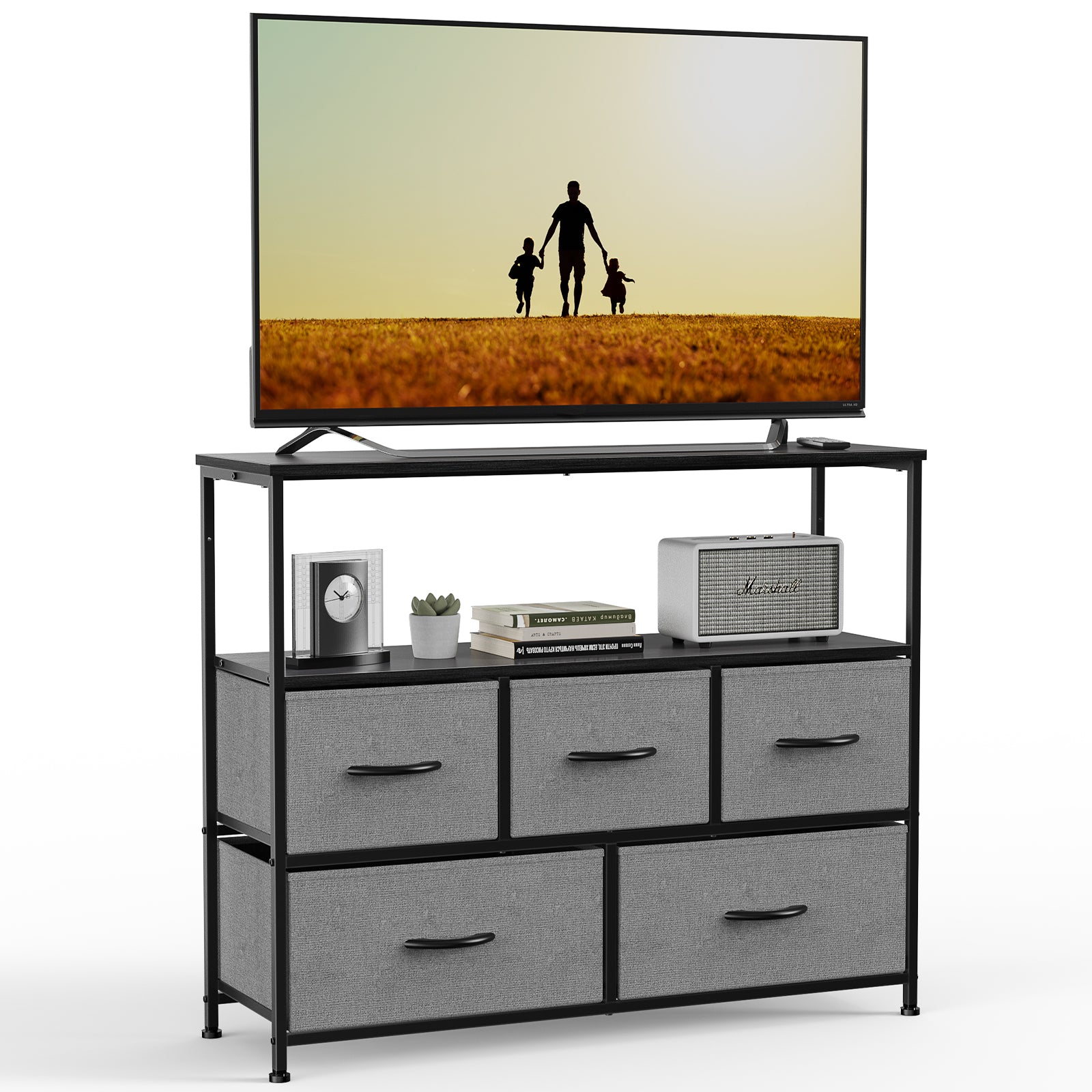 Tall Fabric Dresser with Drawers - Freestanding Storage Tower