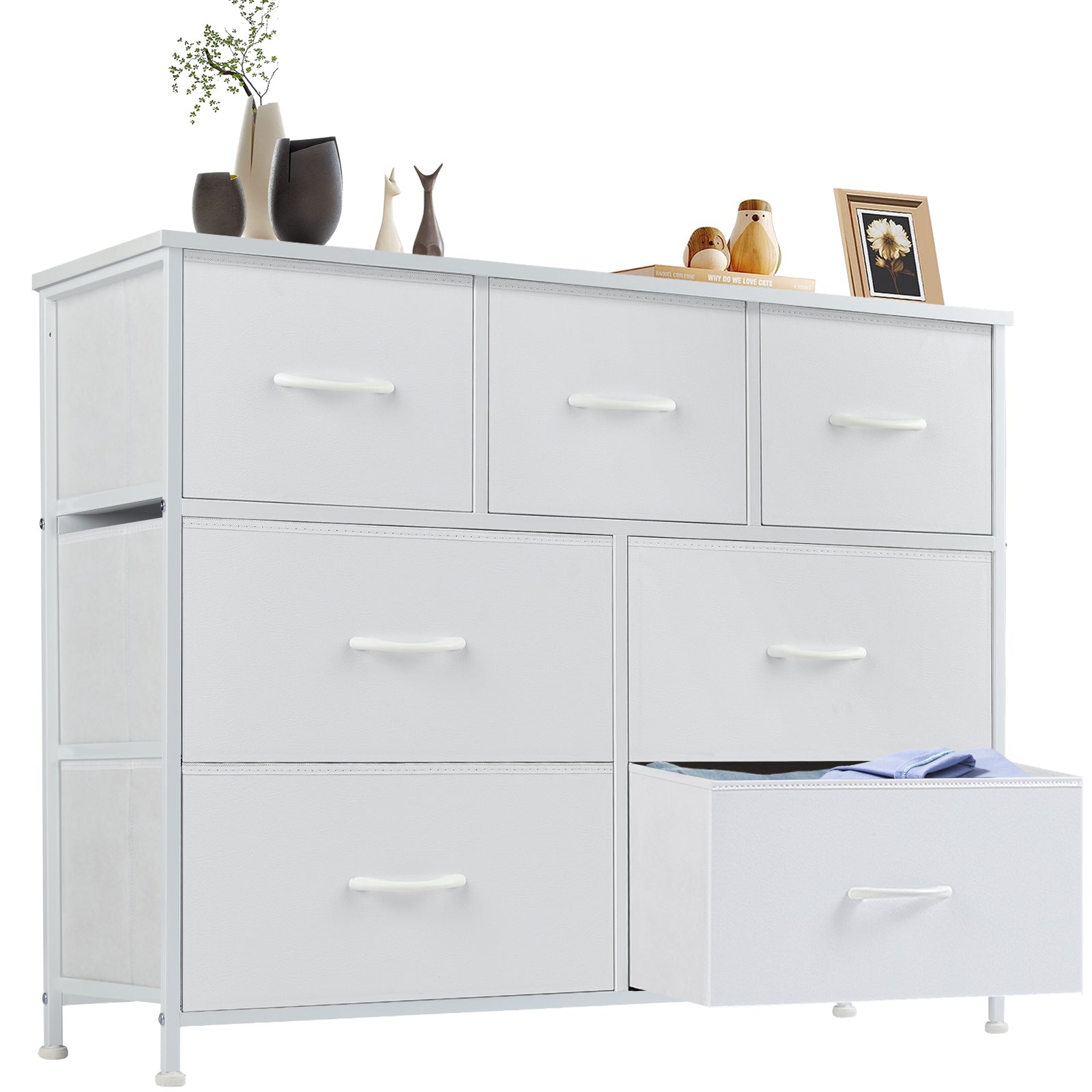 Tall Fabric Dresser with Drawers - Freestanding Storage Tower