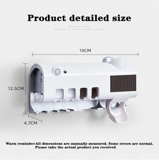 UV Toothbrush Sterilizer with Automatic Toothpaste Dispenser
